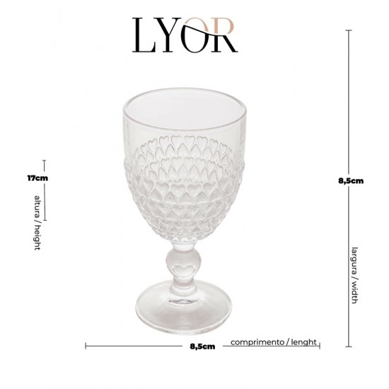 Taça 330ml Avulsa de Cristal Ecológico Coração